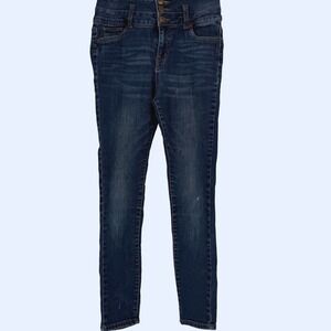 Ibiza Womens High Rise Push Up Skinny Jeans Dark Wash Multi Button Fly Size‎ 7